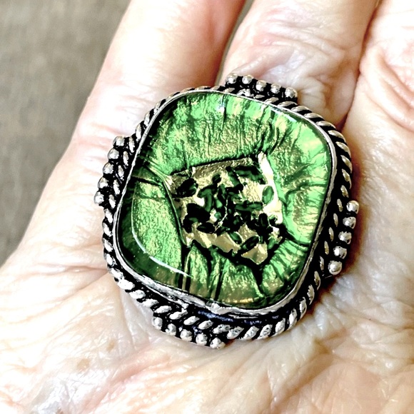 Fancy Roman Dichroic Glass Ring - Picture 2 of 6